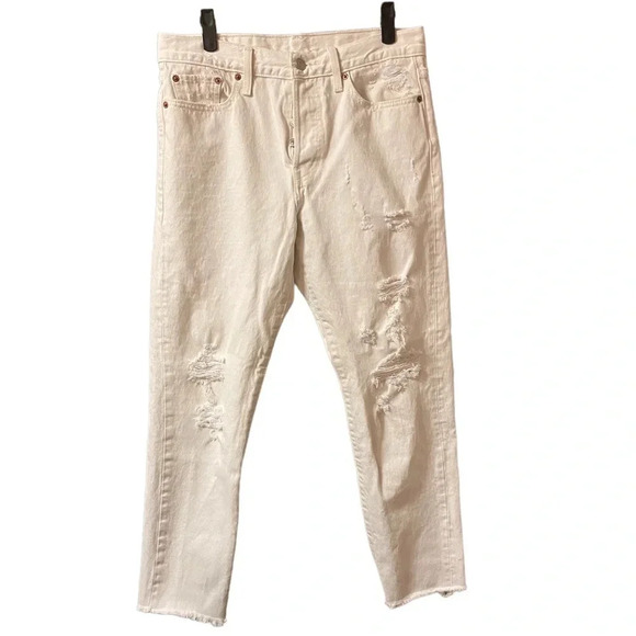 LEVIS DISTRESSED ANKLE JEANS - Picture 1 of 8